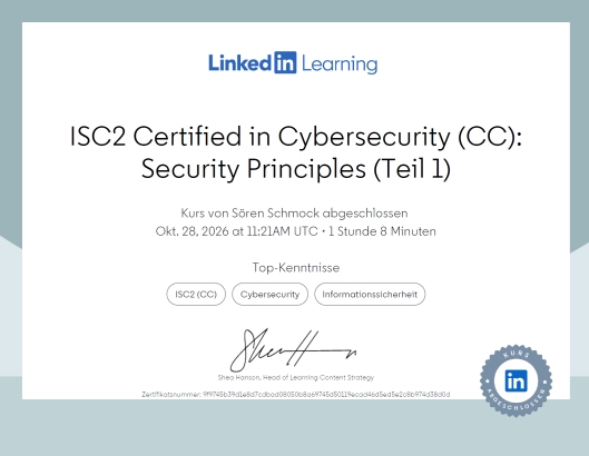 ISC2 Certified in Cybersecurity (CC): Security Principles (Teil 1)